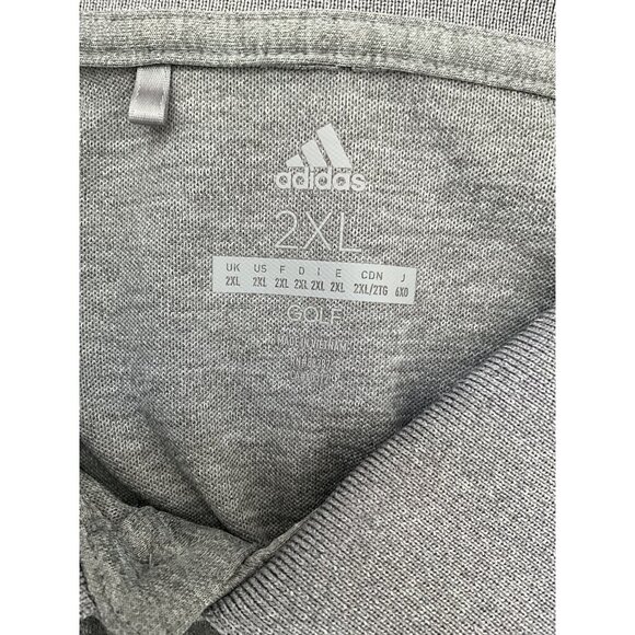 Adidas Golf Polo Shirt 2XL Gray Recycled Polyester Short Sleeve Men's Top - Picture 3 of 9